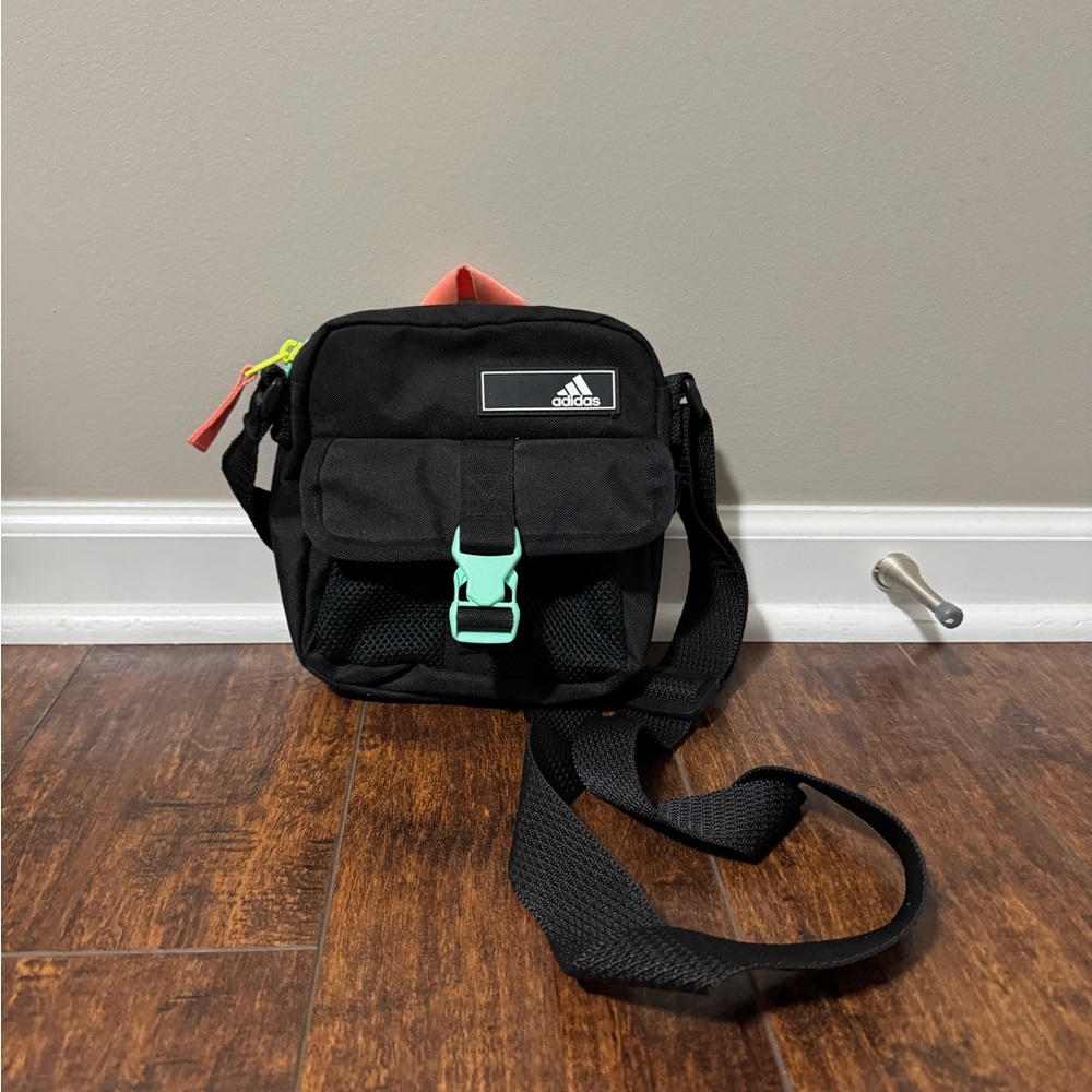 Adidas Black and Mint Messenger Bag